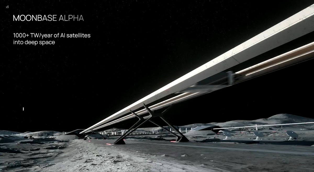 SpaceX mass driver at Moonbase Alpha SpaceX mass driver at Moonbase Alpha